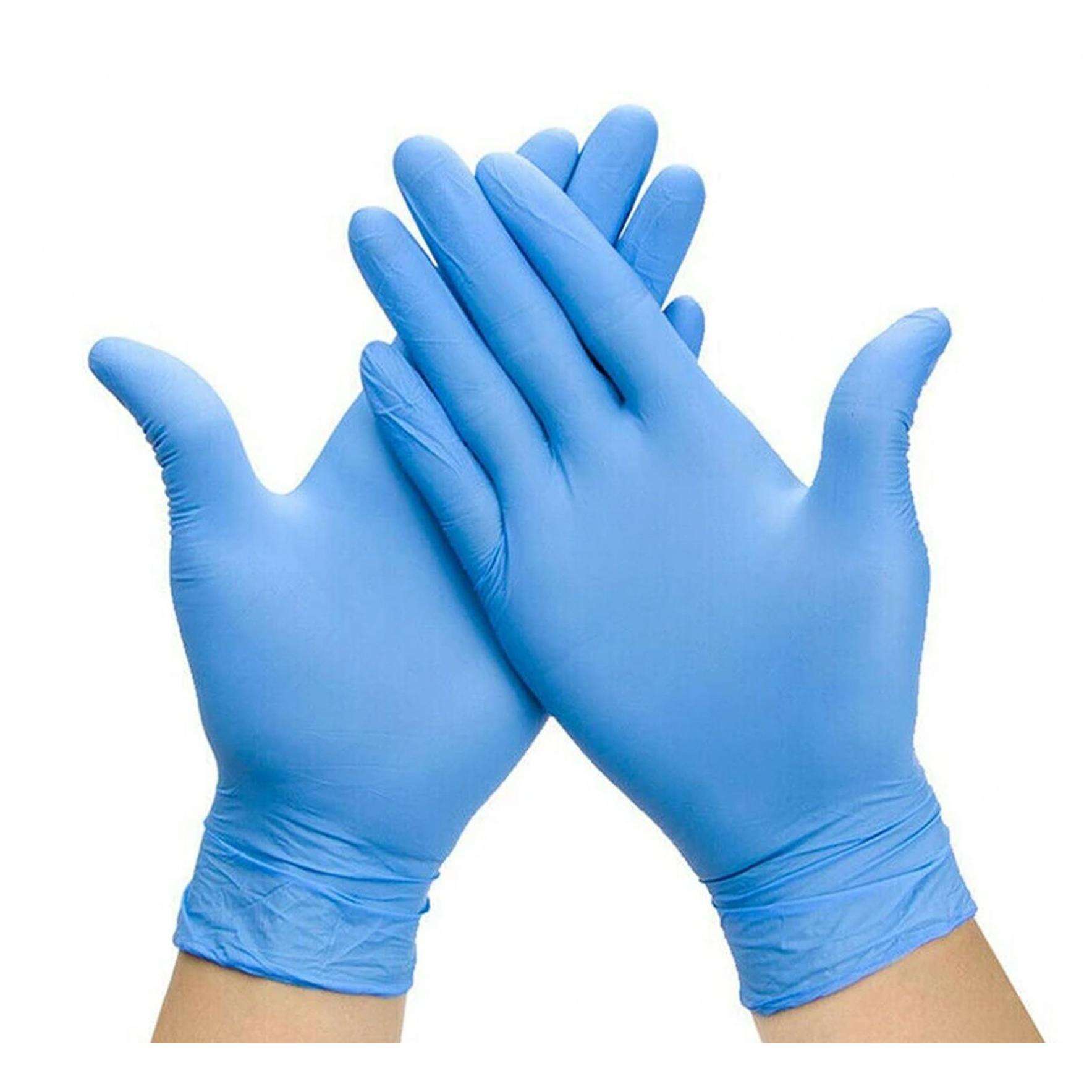 藍 橡膠手套中號